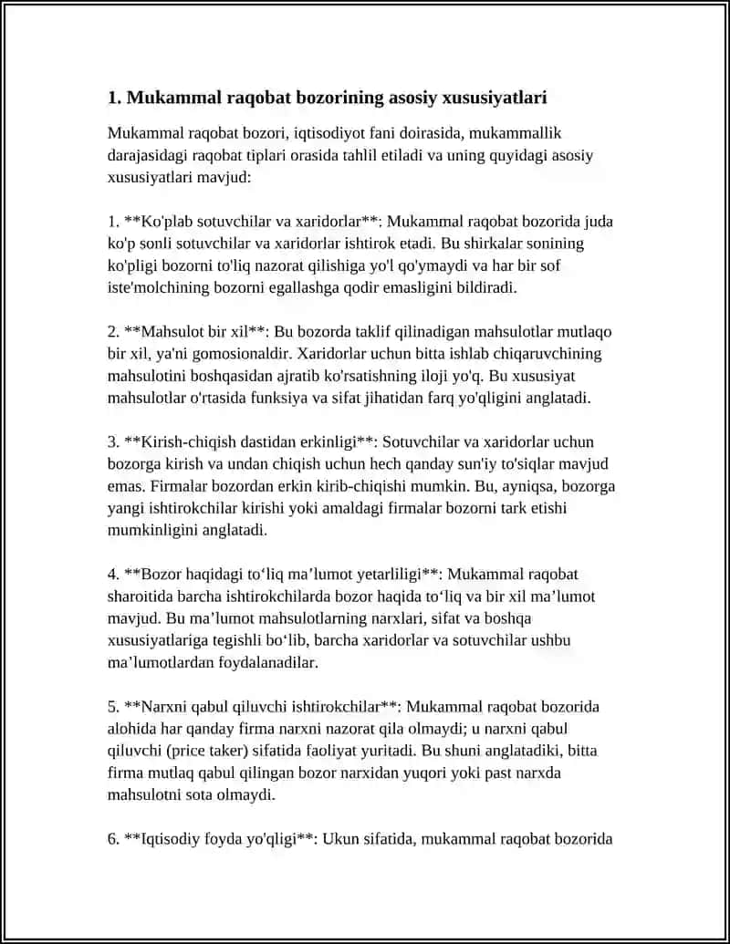 Mukammal raqobat va taklif 3
