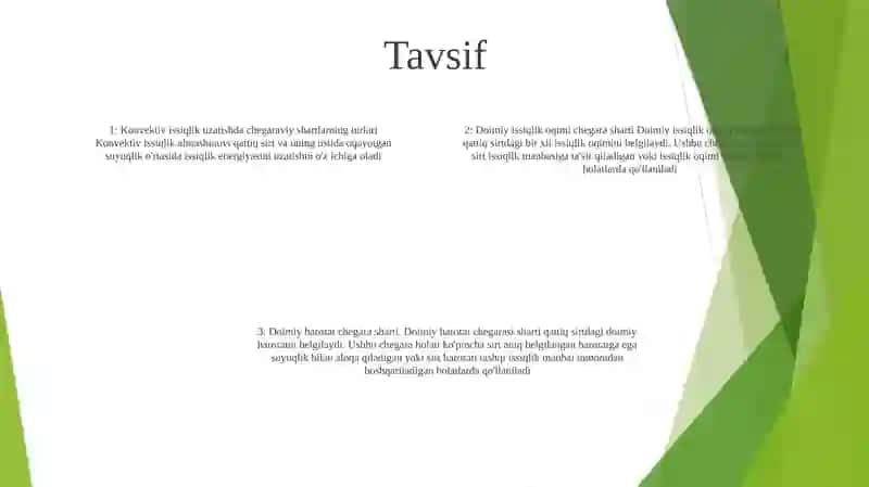 Chegara Shartlarning Uchunchi Turida Sitatisionar Issiqlik OʻTkazuchanlik 3
