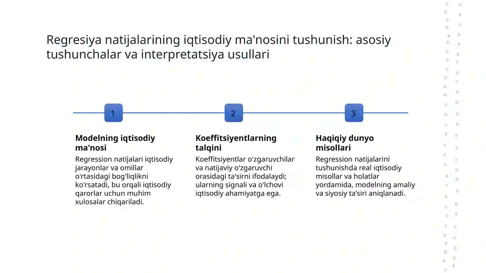 Regressiya natijalarining iqtisodiy talqini 3