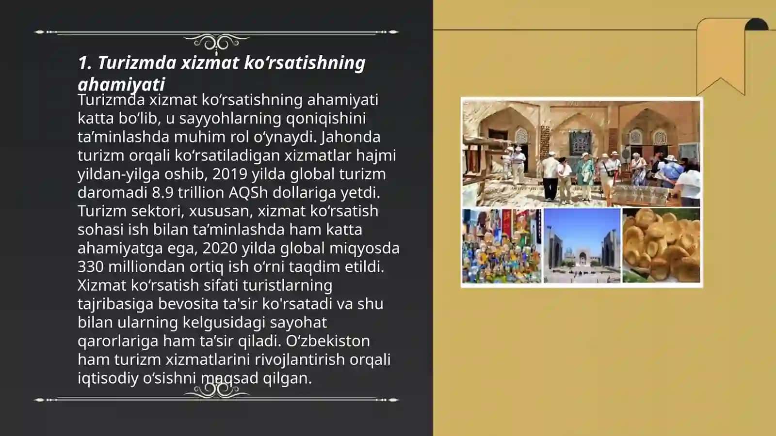 Turizmda xizmat ko‘rsatish va uning turlari 3