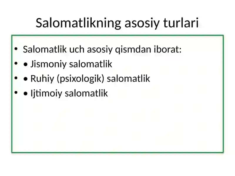 Salomatlikning biologik va ijtimoiy omillari 3