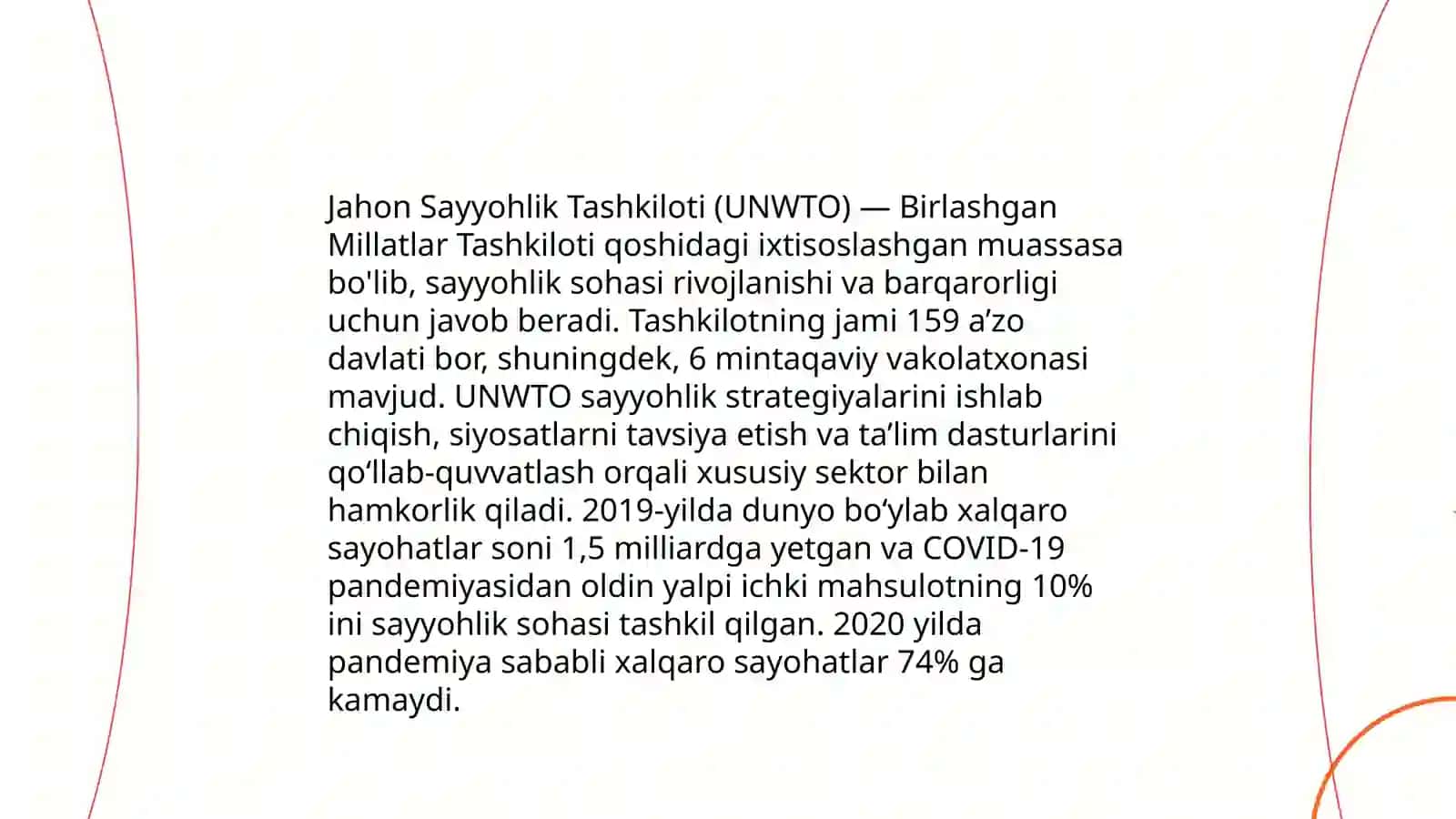 Jahon Sayyohlik Tashkiloti (UNWTO) 3