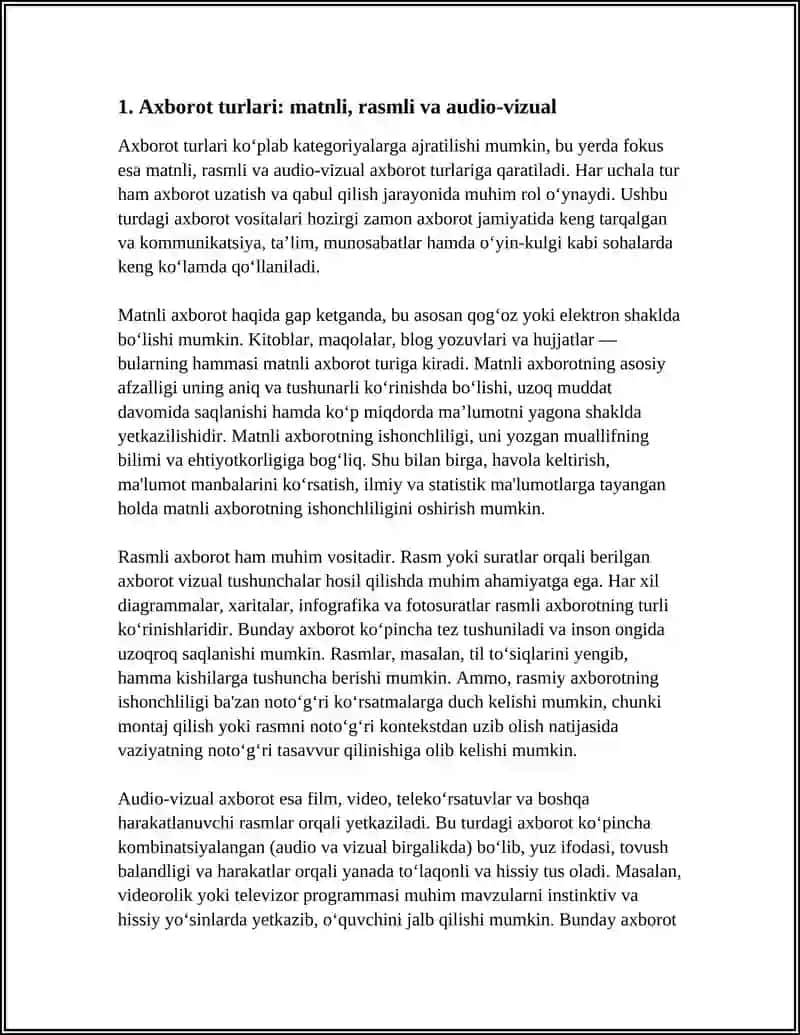 AXBOROT TURLARI VA ISHONCHLILIGI 3