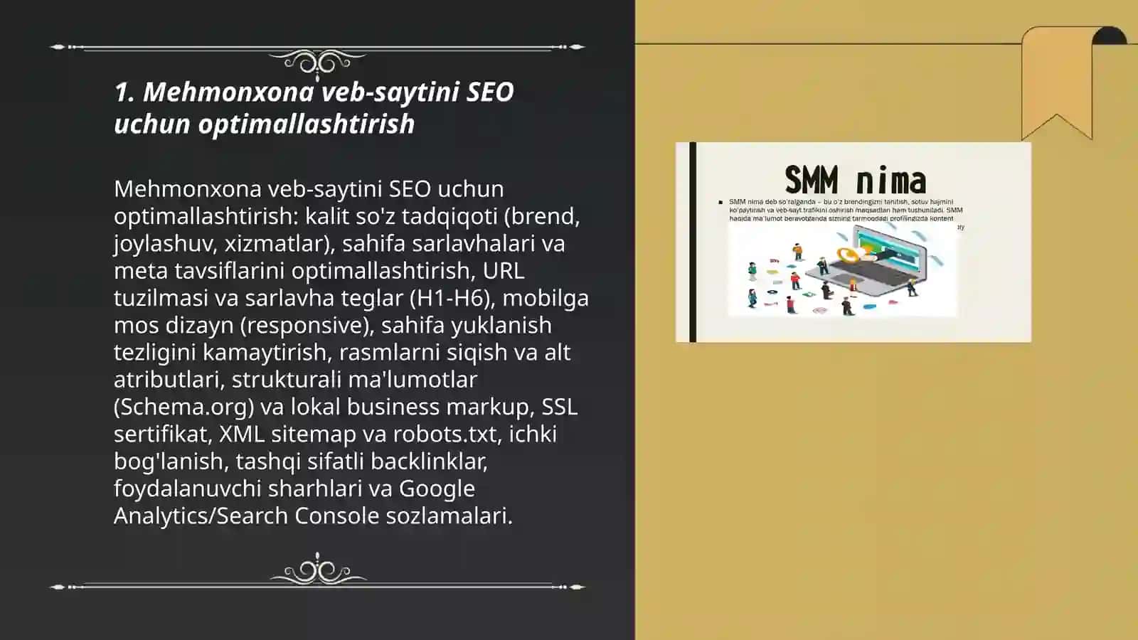 Mehmonxonalar uchun ragamli marketing: SEO va SMM usullari 3