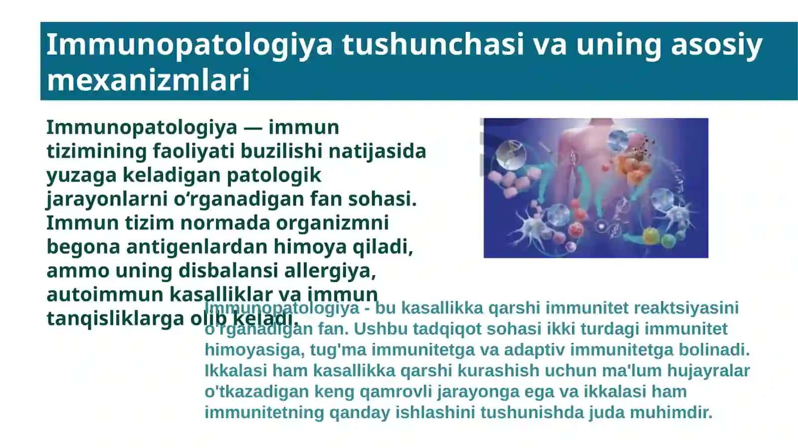 Immunopatalogiya va opportunistik infeksiyalar boshqarilishi 3
