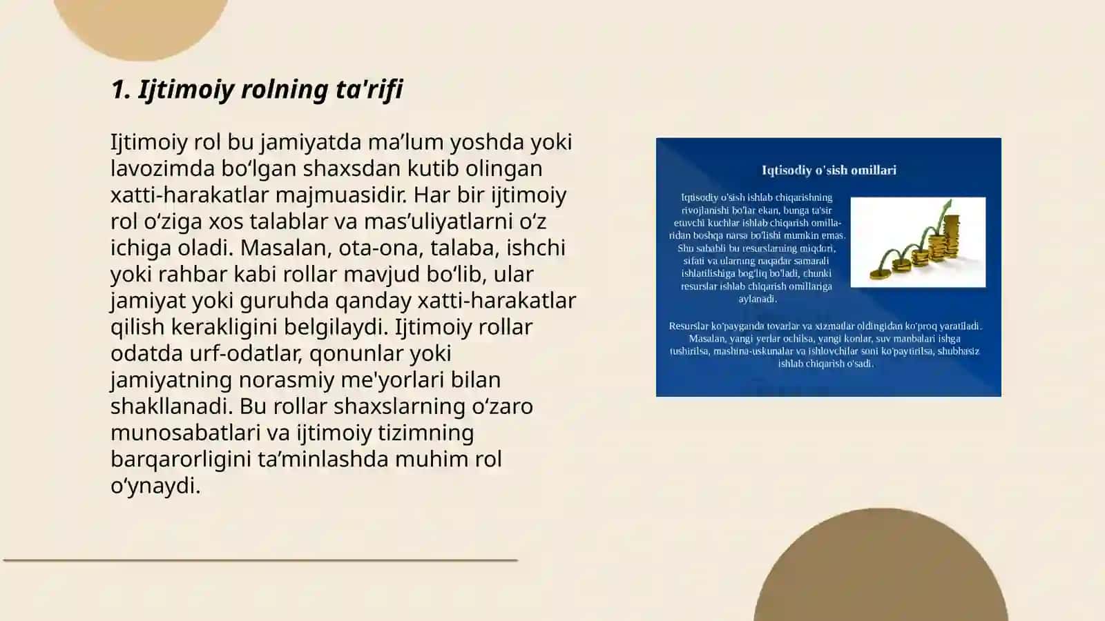 Ijtimoiy rol tushunchasi va koʻrinishlari 3
