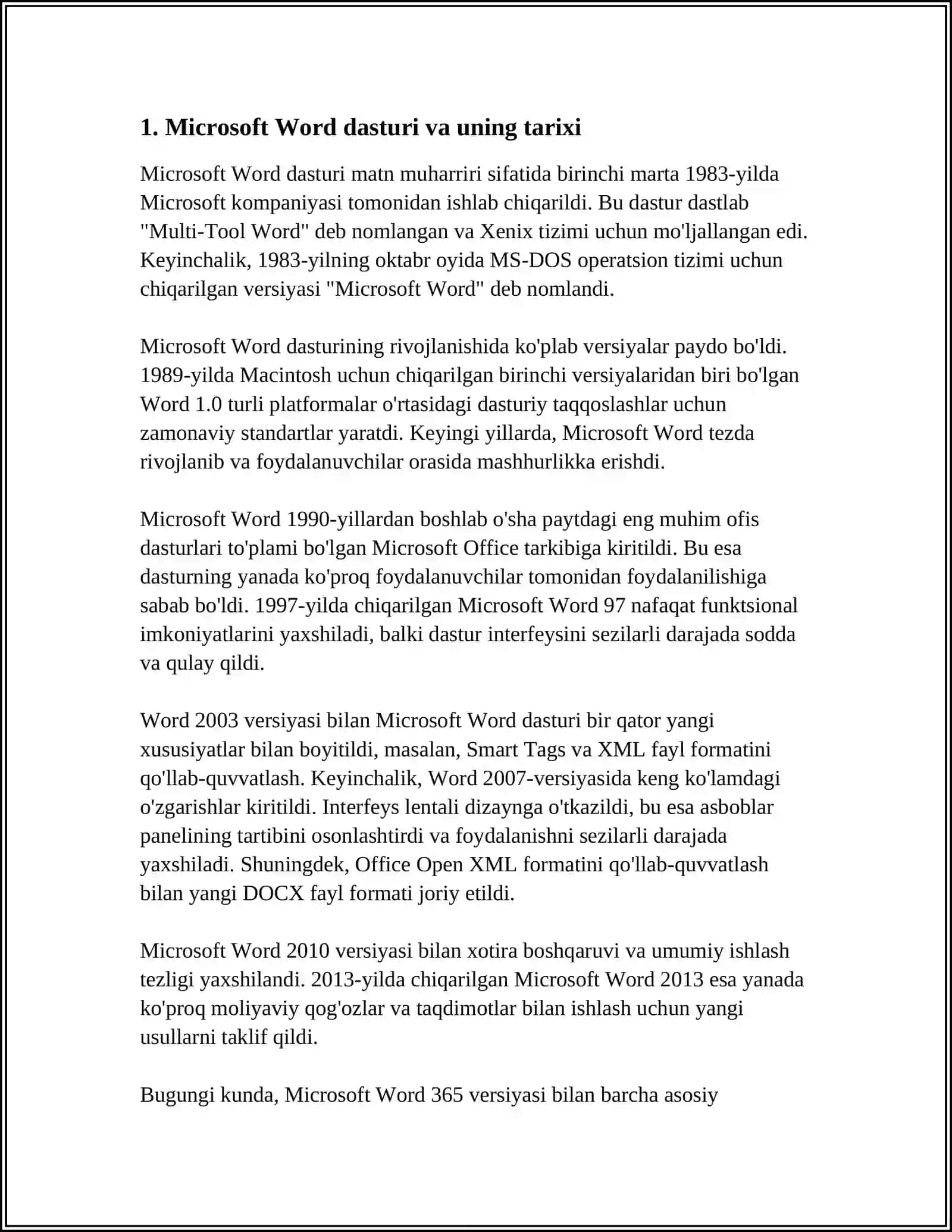 MICROSOFT WORD MATN MUHARRIRI VA UNING INTERFEYSI 3