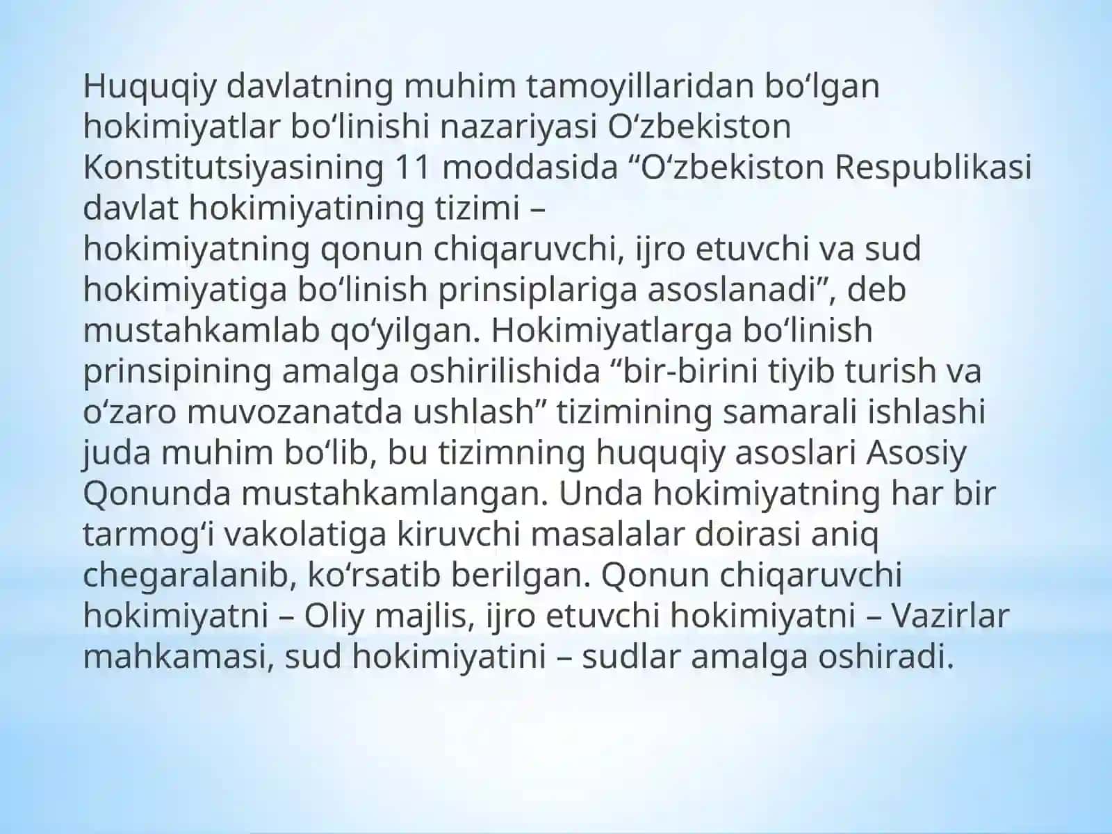 O’ZBEKISTON RESPUBLIKASIDA DEMOKRATIK HUQUQIY DAVLAT QURISH VA FUQOROLIK JAMIYATINI SHAKILLANTIRISH SHAROITIDA DAVLAT FUNKSIYALARINING O’ZGARISHI VA YANGILANISHI 3