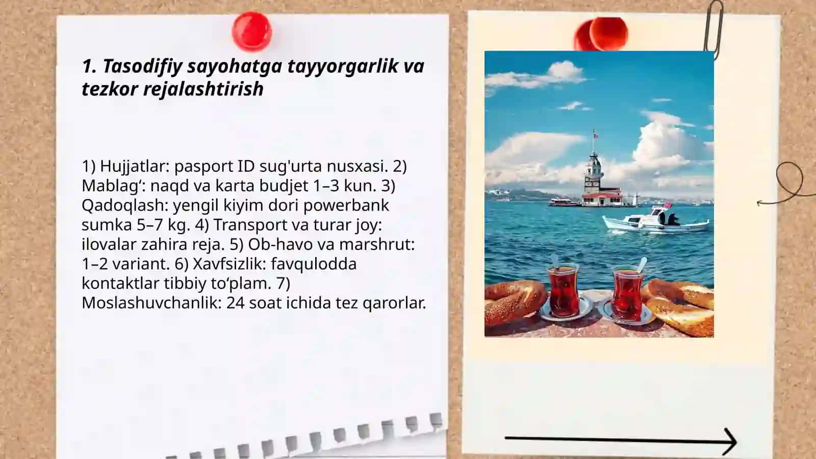 Tasodifiy sayohatga tayyorgarlik va tezkor rejalashtirish 3