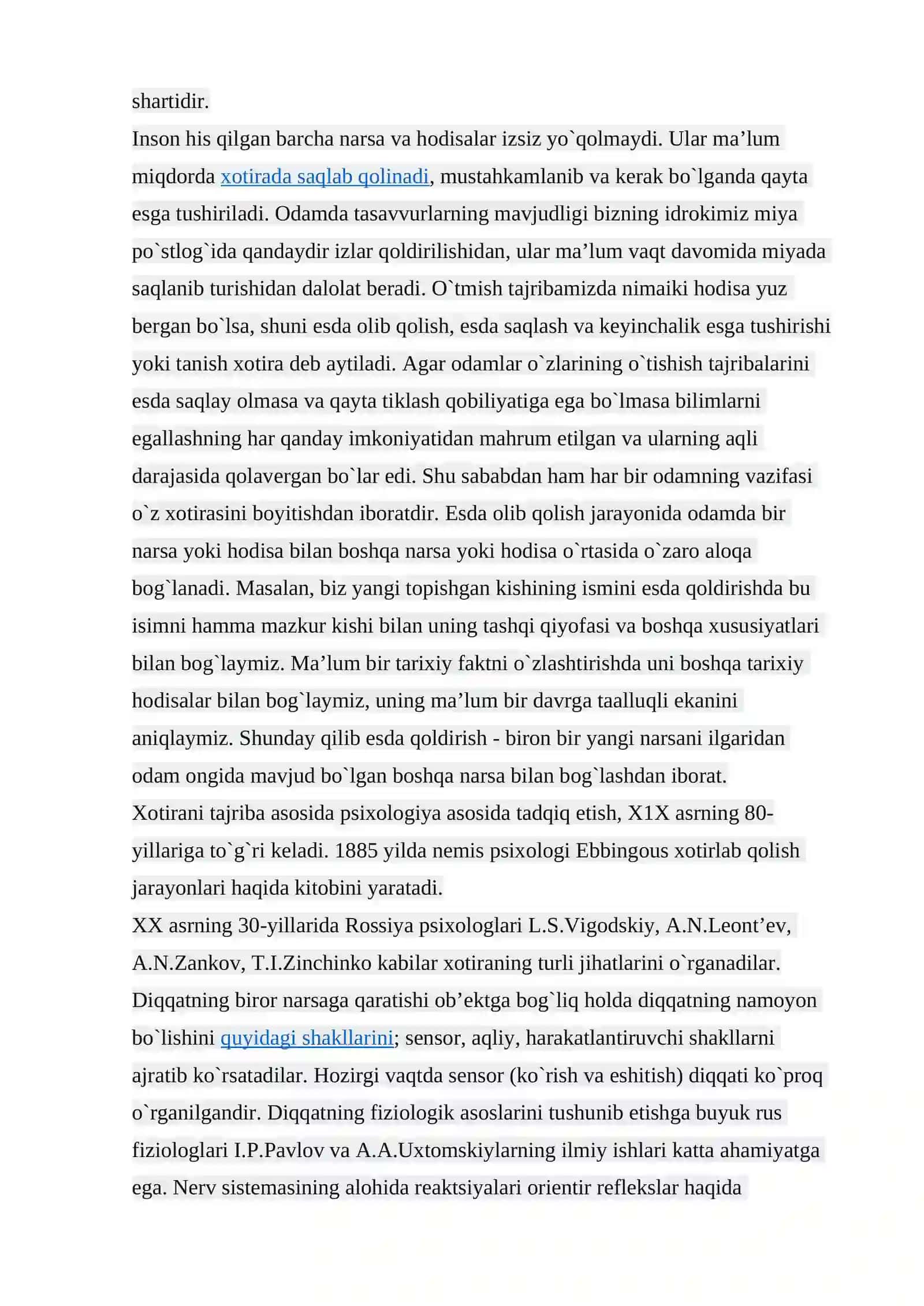 Diqqat turlari va uning xususiyatlari 3
