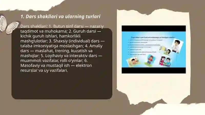 Tarbiya fanini o’qitish shakillari 3