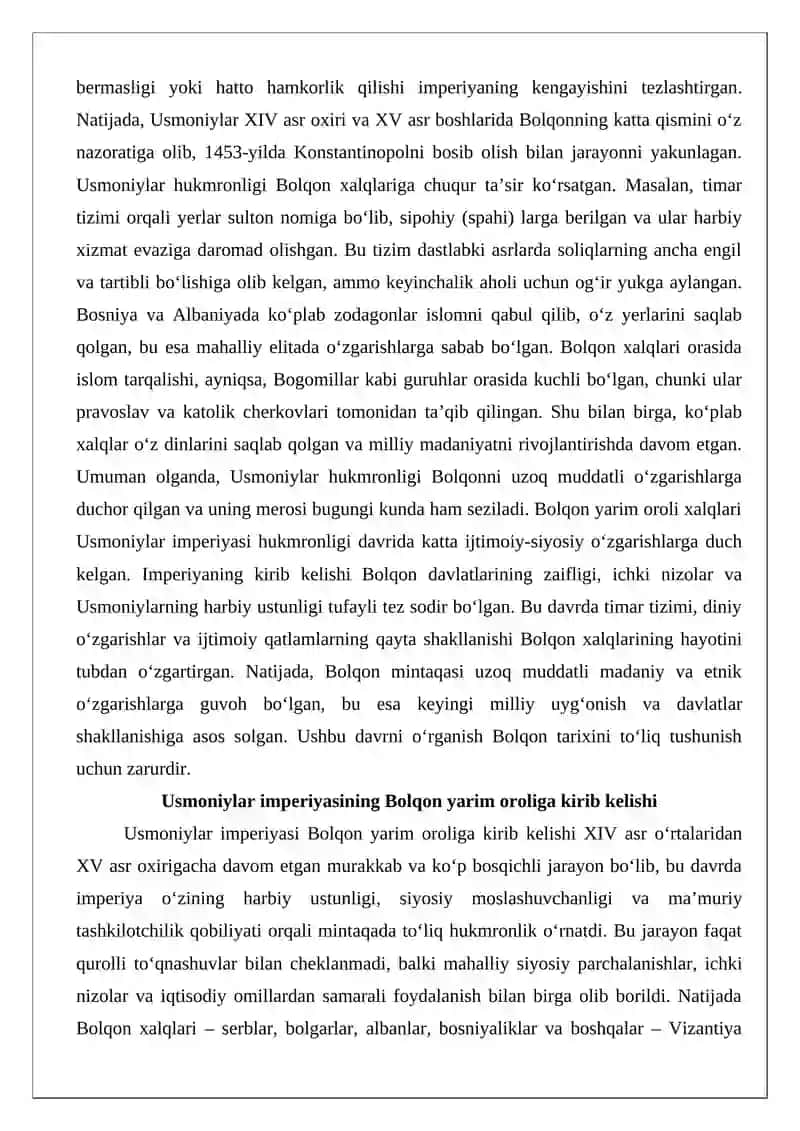 Bolqon yarim oroli xalqlari Usmoniylar imperiyasi hukmronligi davrida 3