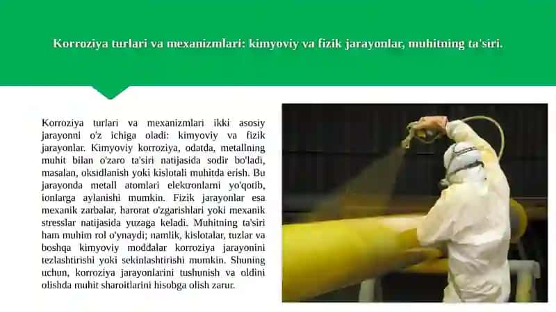 Korrozion jarayonlar va metallni korroziyadan himoyalash usullari 3