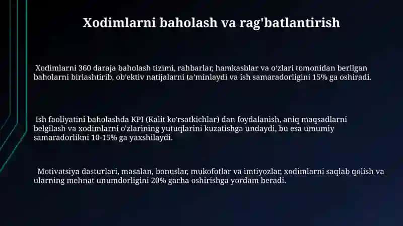 Xodimlarni baholash va rag'batlantirish 3