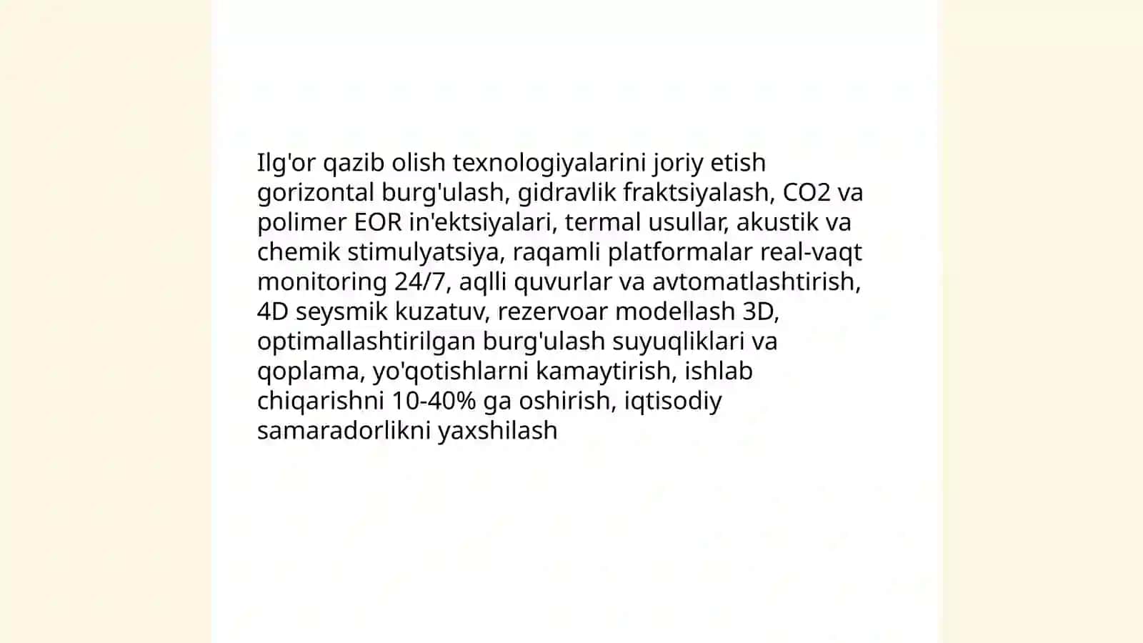 O'zbekiston neft va gaz sanoati korxonalarida ishlab chiqarishni rivojlantirish yo'nalishlari 3