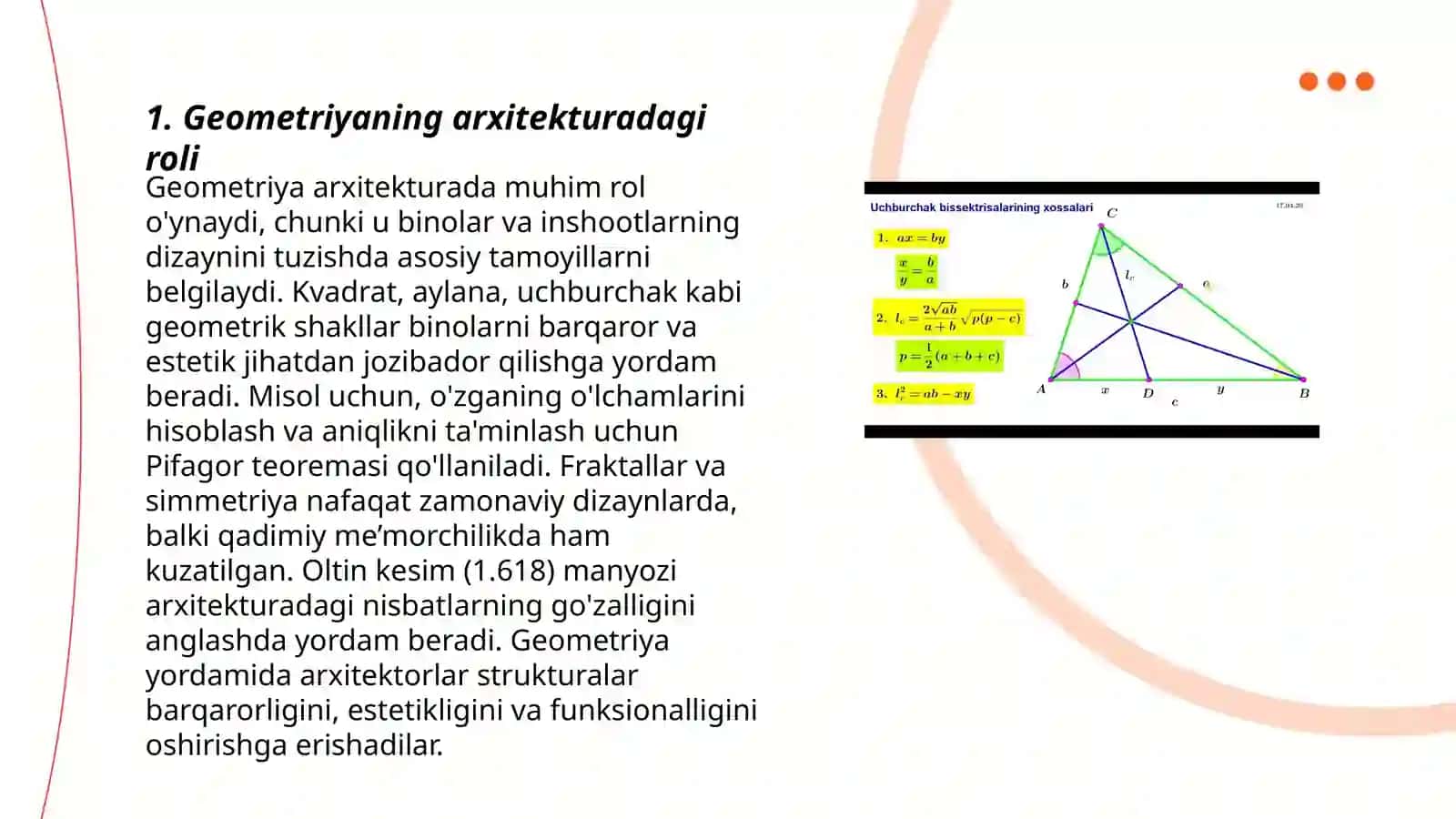 Geometriyaning hayotda qõllanishi va unga oid masalalar 3