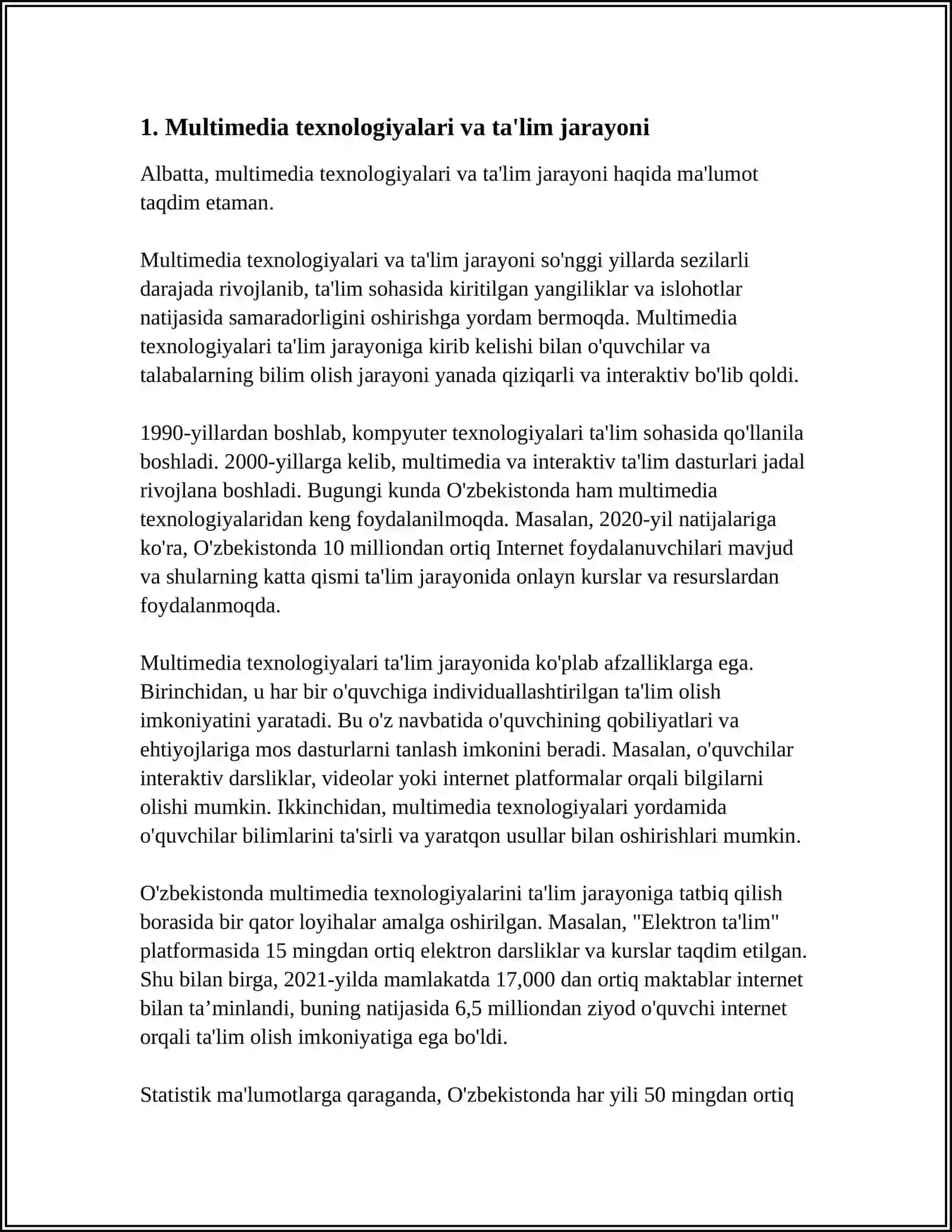MULTIMEDIA TEXNOLOGIYASIDA TARBIYALANUVCHILARGA ELEMENTAR BILIM BERISH 3