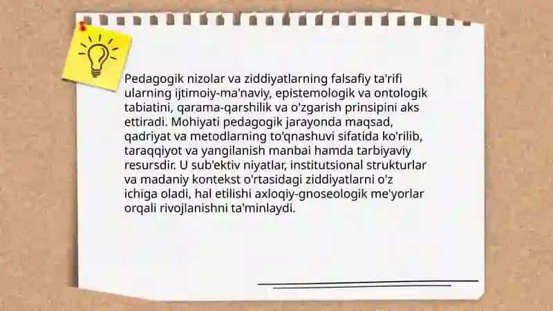 Pedagogik nizolar va ziddiyatlarning falsafiy, pedagogik, psixologik tasnifi 3