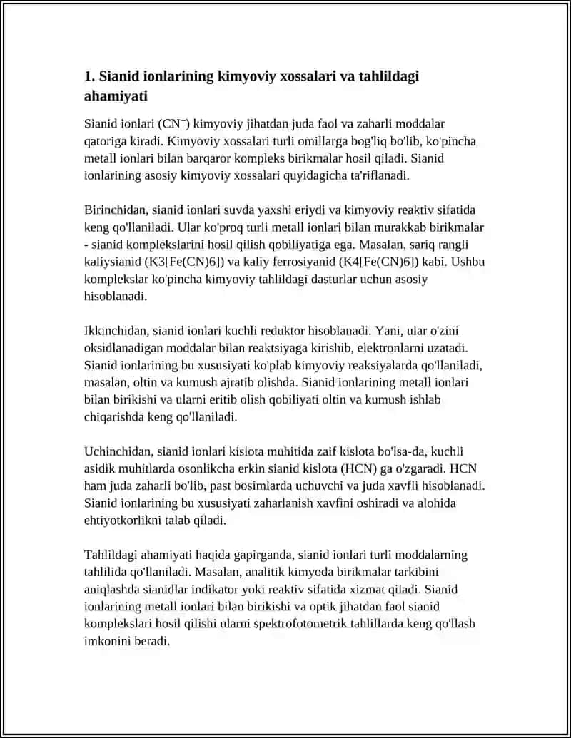 SIANIDLARNING TAHLILDAGI AHAMIYATI 3