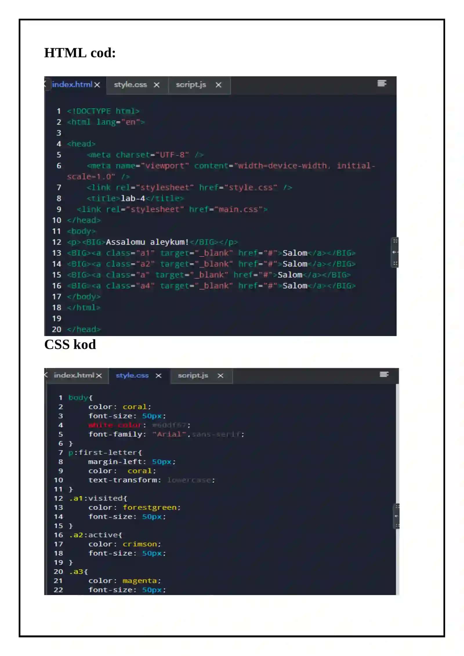 CSS (Kaskadli jadvallar usuli)ning ishlatilishi 3