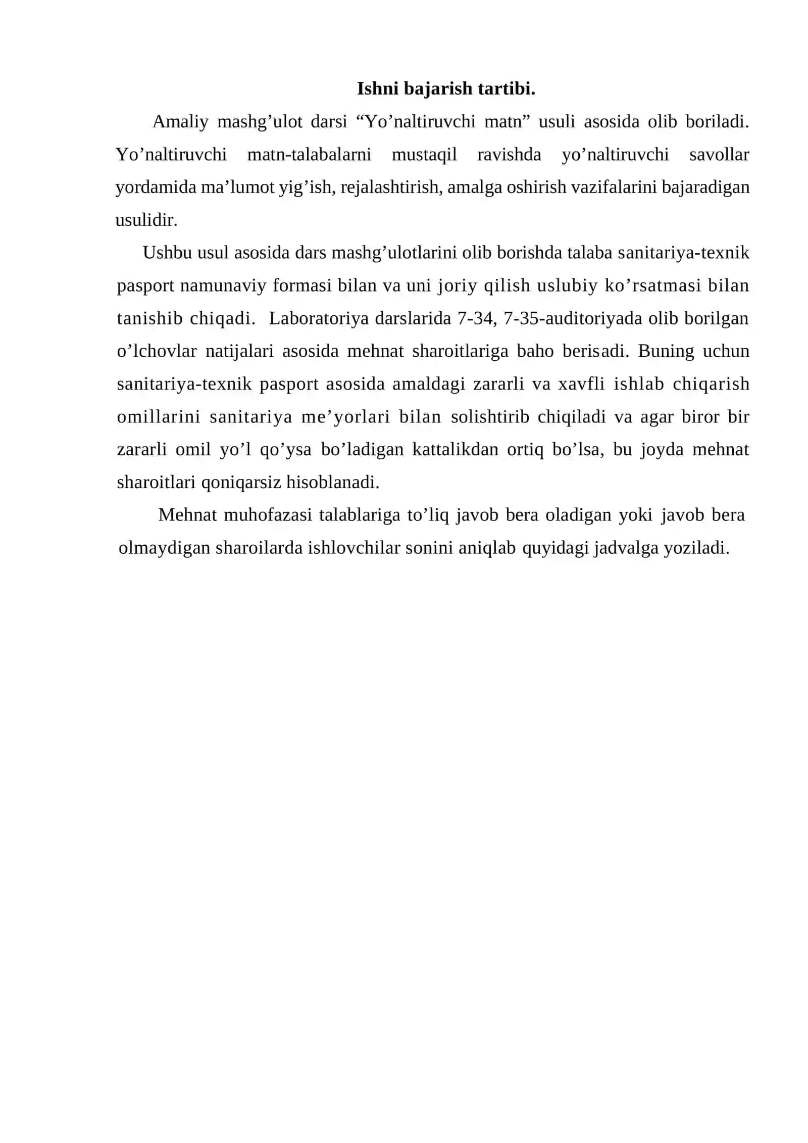 Sanoat korxonasi mehnat sharoitlari pasportlash 3