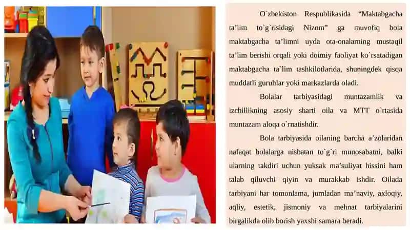 Bola ta’lim-tarbiyasida mahalla, oila va maktabgacha ta’lim tashkilotlari hamkorlik ko’nikmalarini shakillantirish va tizimni takomillashtirishning samaradorligi 3