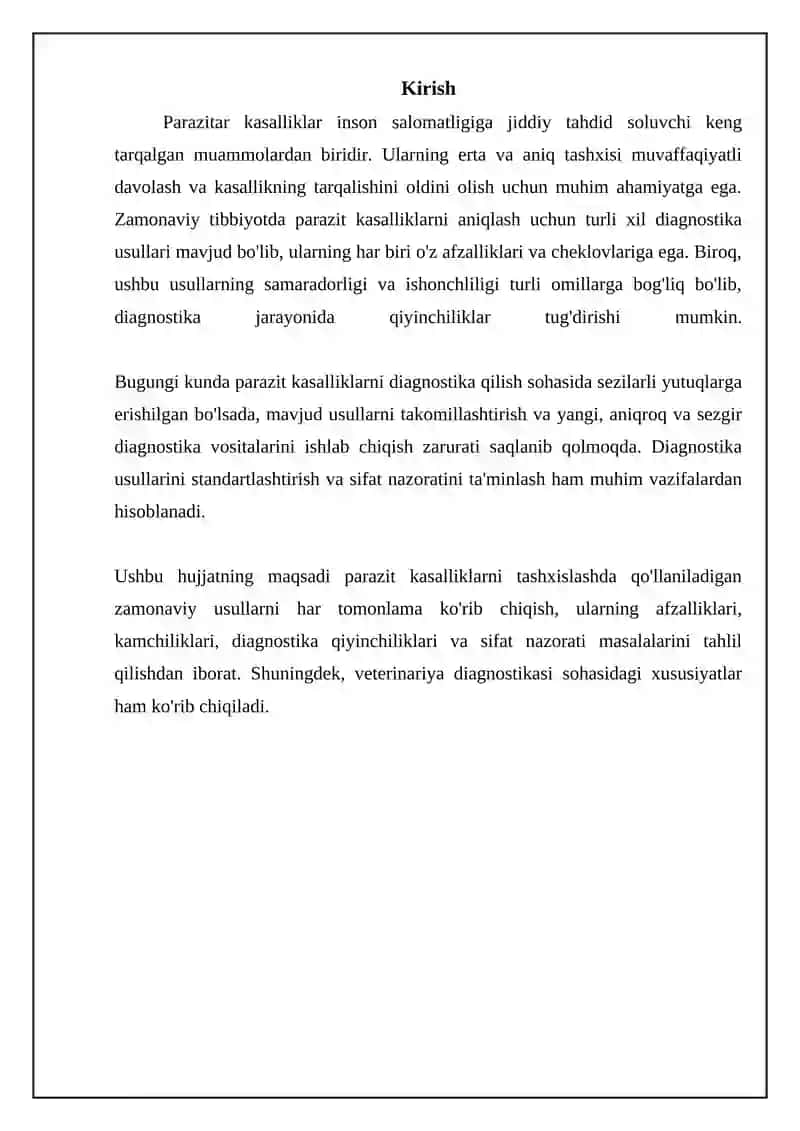 Parazitar kasalliklarning diagnostik usullari 3