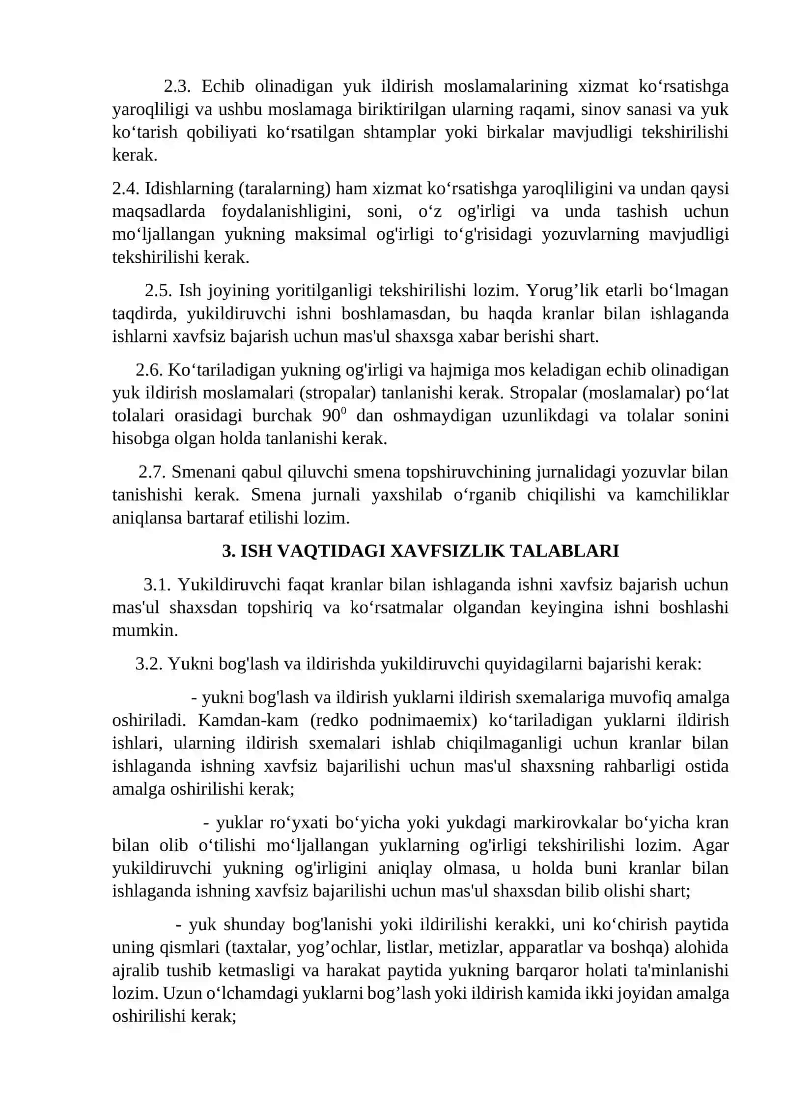 Fabrikalarda rudani etkazib beruvchi uskunalarda xavfsizlik qoidalari 3