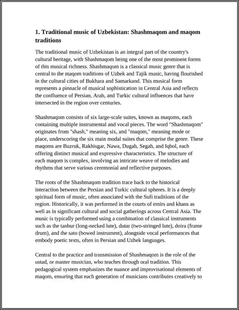 Traditional music of Uzbekistan: Shashmaqom and maqom traditions 3