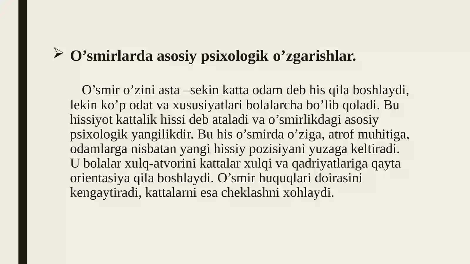 O’smirlik davrida fiziologik rivojlanish xususiyatlari va uning o’smir  psixologiyasiga ta’siri 3