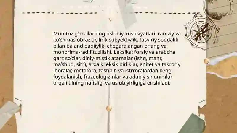 Mumtoz g‘azallar mutolaasining o‘ziga xos xususiyatlari 3