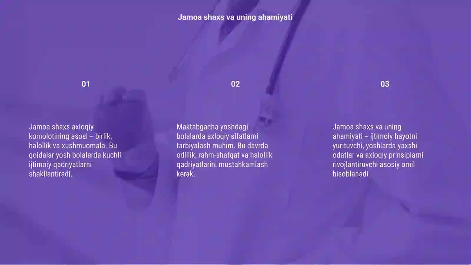 Jamoa shaxs axloqiy komolotining asosi 3