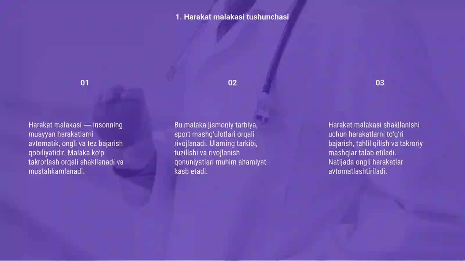 Harakat malaklarning tashkil etish qonuniyatlari 3