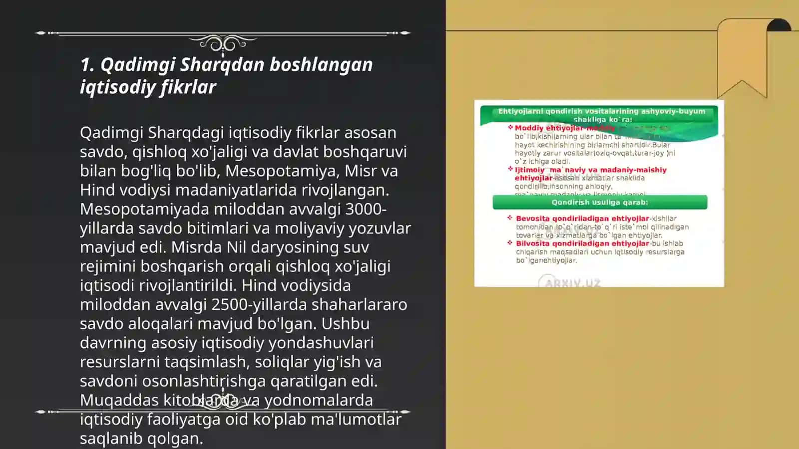 Iqtisodiy fikr, g‘oya, qarash, ta’limotlarning paydo boʻlishi va rivojlanishining tarixiy jarayoni 3