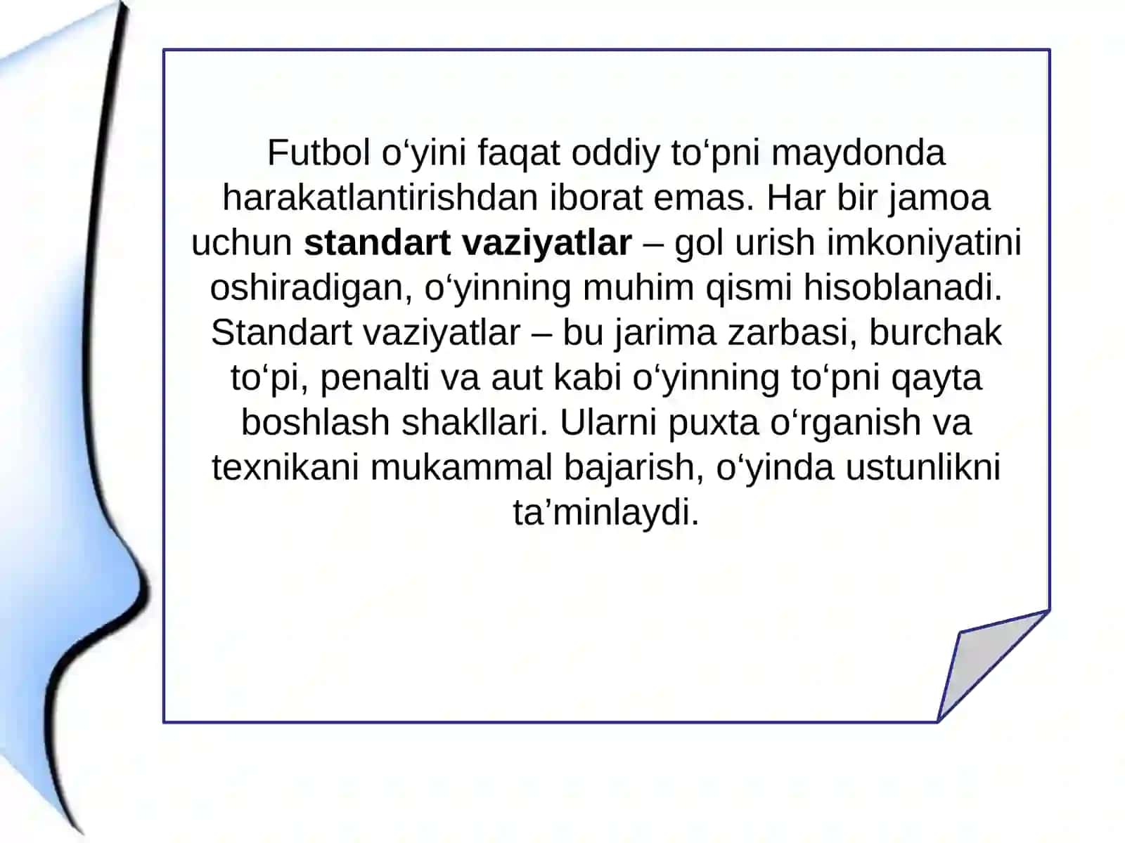 Futbolda standart vaziyatlar texnikasi 3