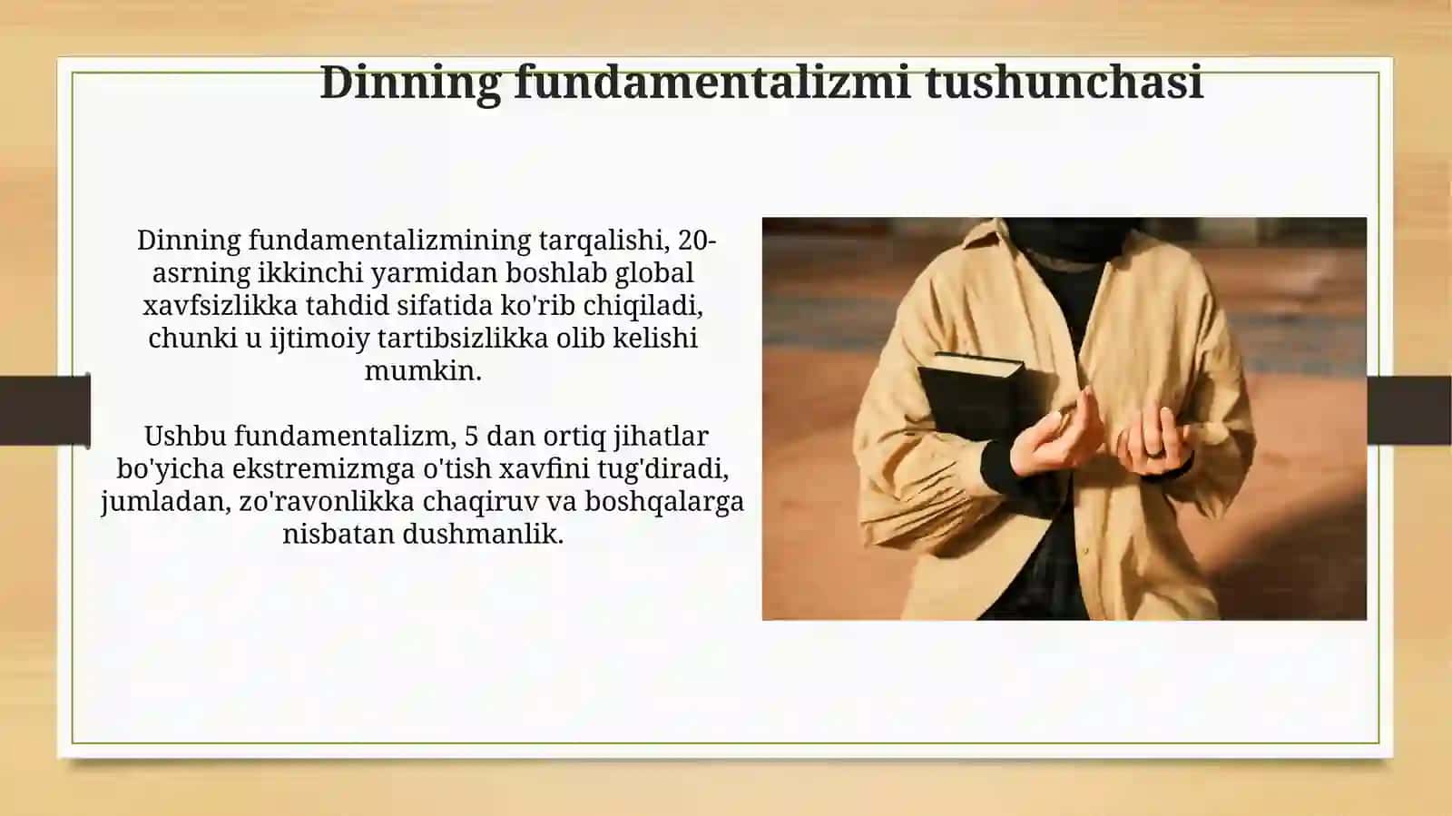 Diniy fundamentalizm, Radikalizm va terrorizm xavfsizlikka tahdid 3