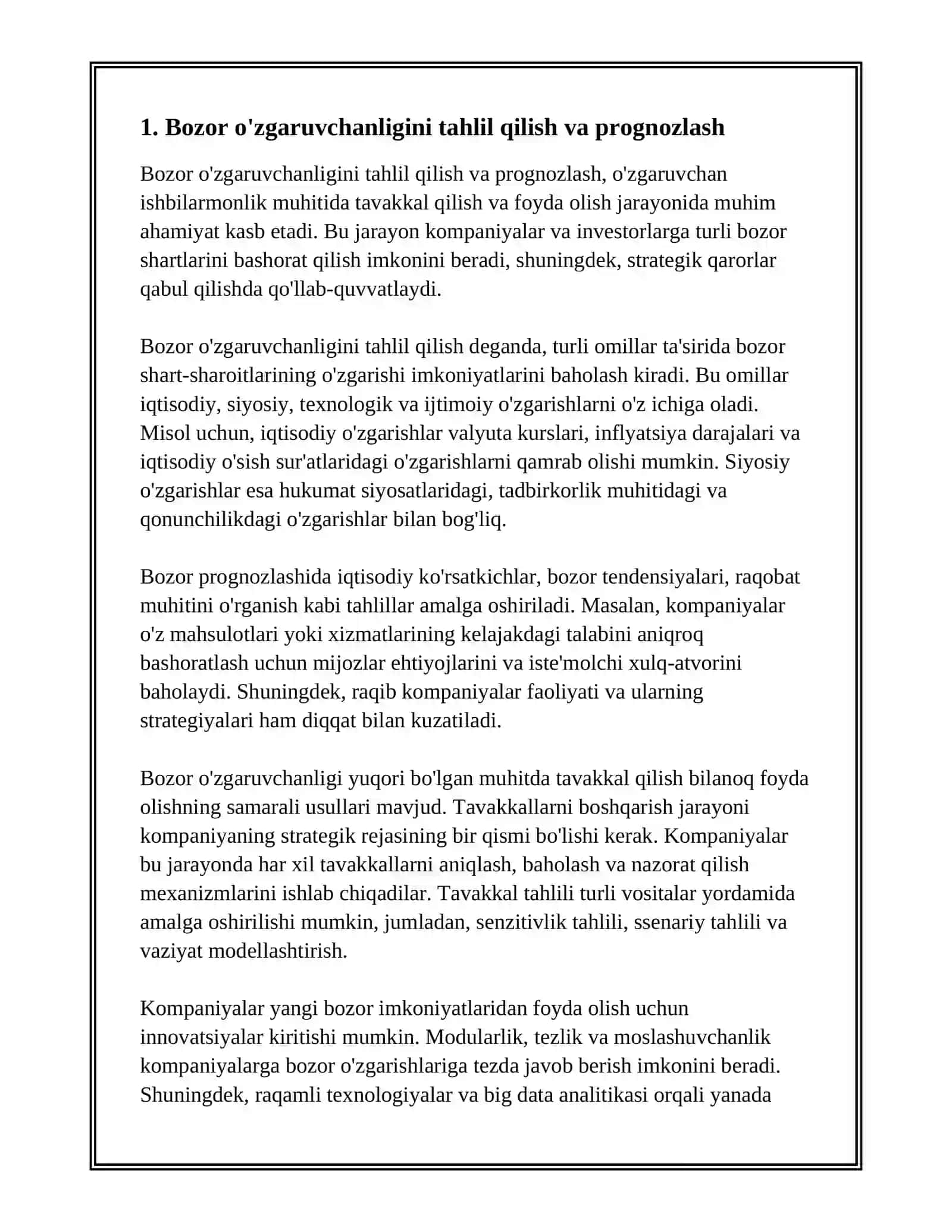 O'ZGARUVCHAN ISHBILARMONLIK MUHITIDA TAVAKKAL QILISH VA FOYDA OLISH 3