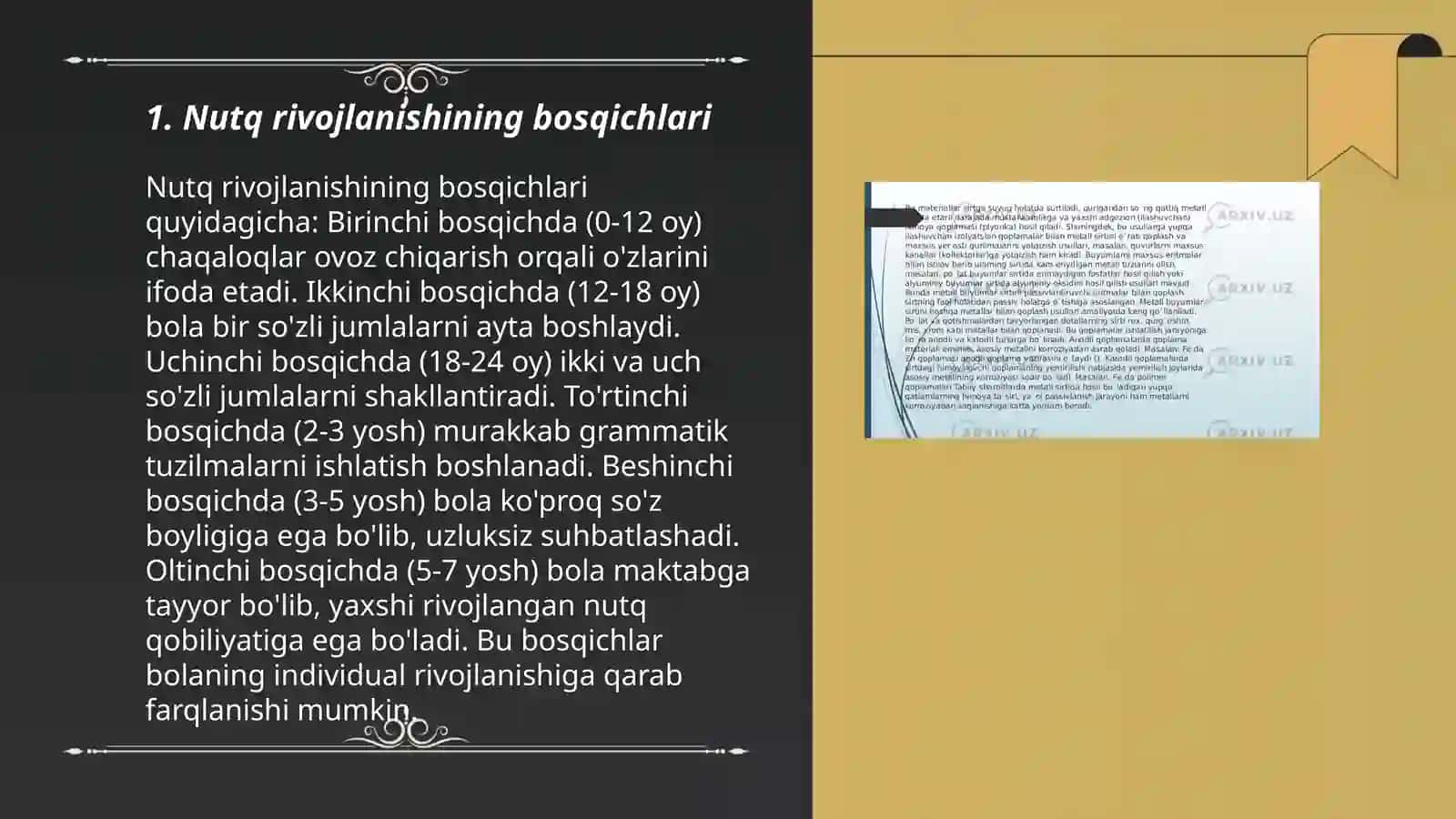 Maxsus pedagogika: Logopediya yoʻnalishi 511-23-guruh talabasi Abduraimova Zebunnisoning maxsus pedagogika va maxsus psixologiya fanidan tayyorlagan taqdimot ishi 3