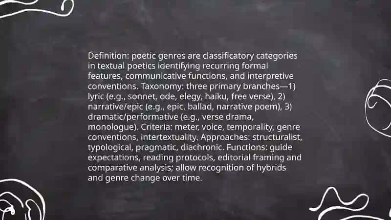 Poetic genres and their status in textual poetics 3