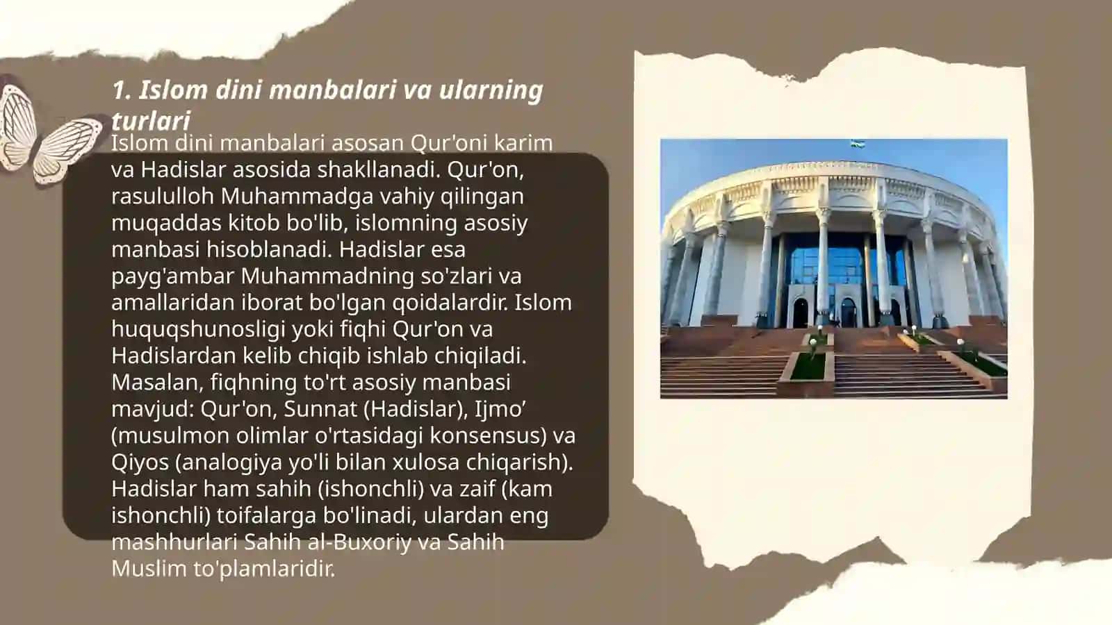 Islom dini manbalari,aqidaviy maktablari va ularning hozirgi davrdagi ahamiyati Murodova Muqaddas 3