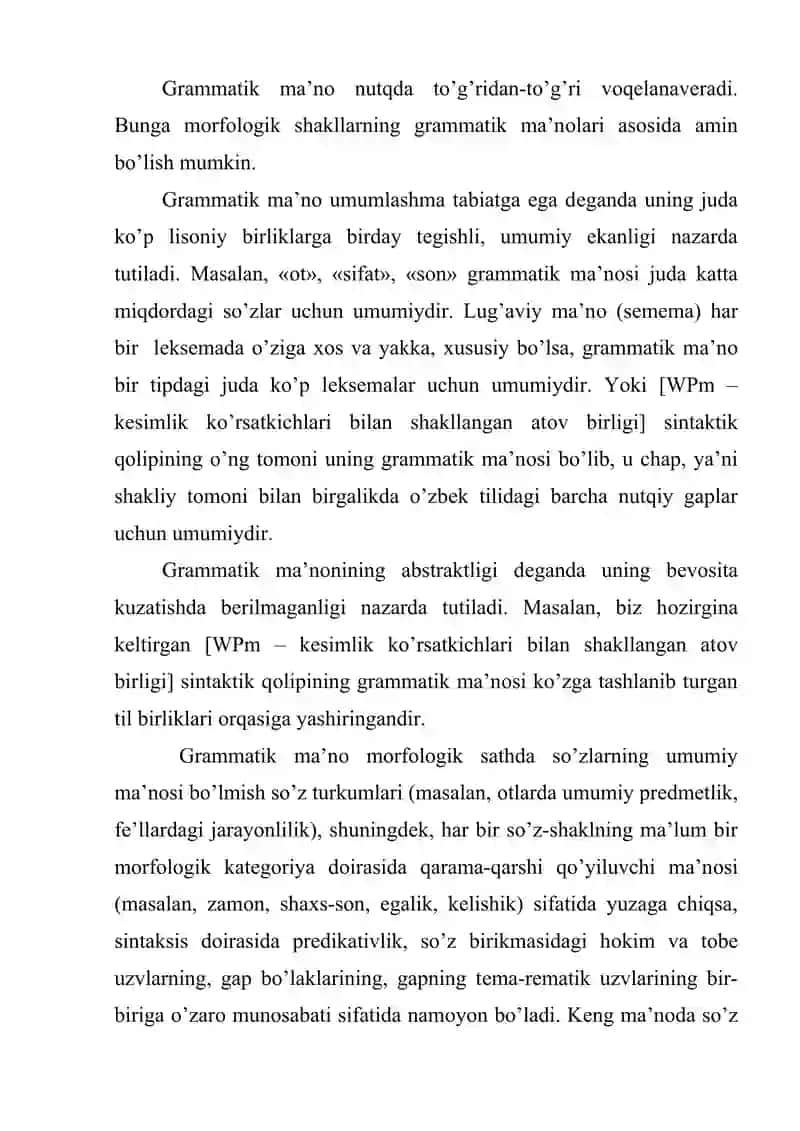 Grammatika. Grammatik ma’no. Grammatik shakllar.  Grammatik kategoriya tushunchasi 3