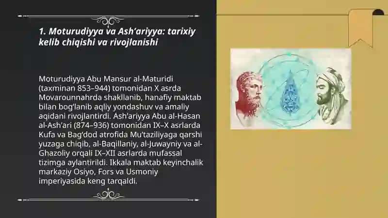 Kalom ilmi: moturudiyya va ashʼariyya 3
