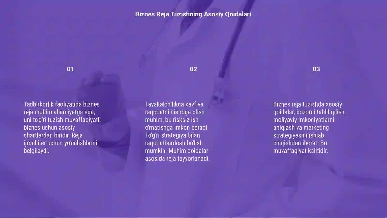 Biznes Reja Tuzishning Asosiy Qoidalari 3