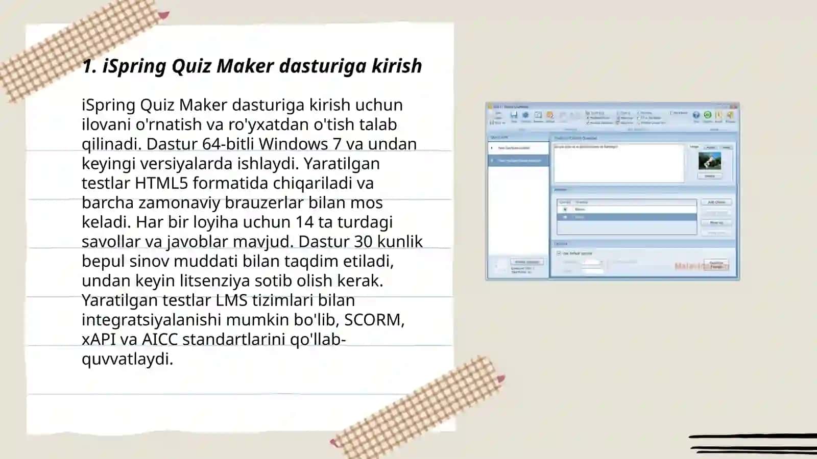iSpring Quiz Maker dasturi va interfeysi 3