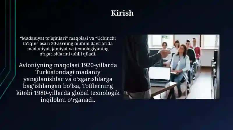 Avloniyning “Madaniyat to‘lqinlari” maqolasi va E.Tofflerning “Uchinchi to‘lqin” asari 3