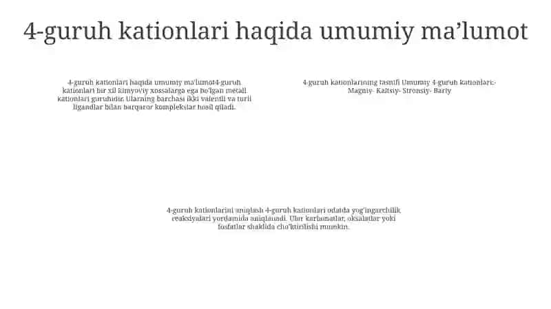 4-Guruh Kationlarining Umumiy Tavsifi Va Guruh Reagentining Ta'Siri 3