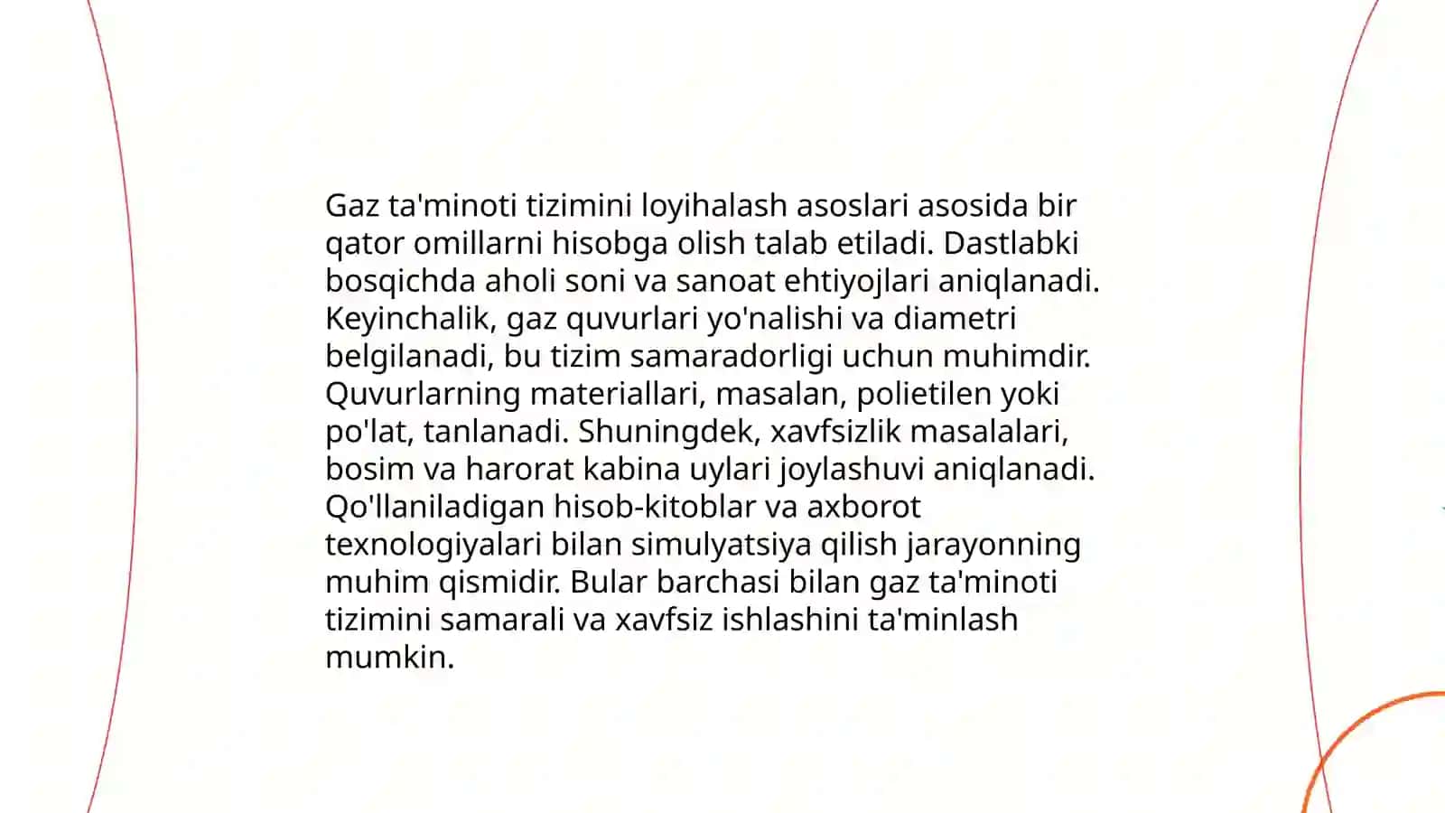 Gaz taminoti tizimini loyihalash va qurishni o’rganish 3