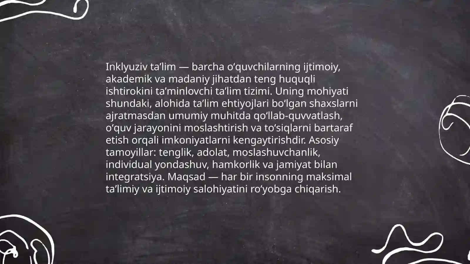 Alohida taʼlim ehtiyojlari boʻlgan shaxslarni inklyuziv taʼlim konsepsiyasining mohiyati va asosiy qoidalari 3