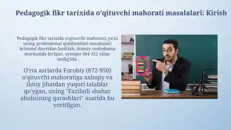 Pedagogik fikr tarixi va maktab amaliyotida ôqituvchimahoratmasalalari 3