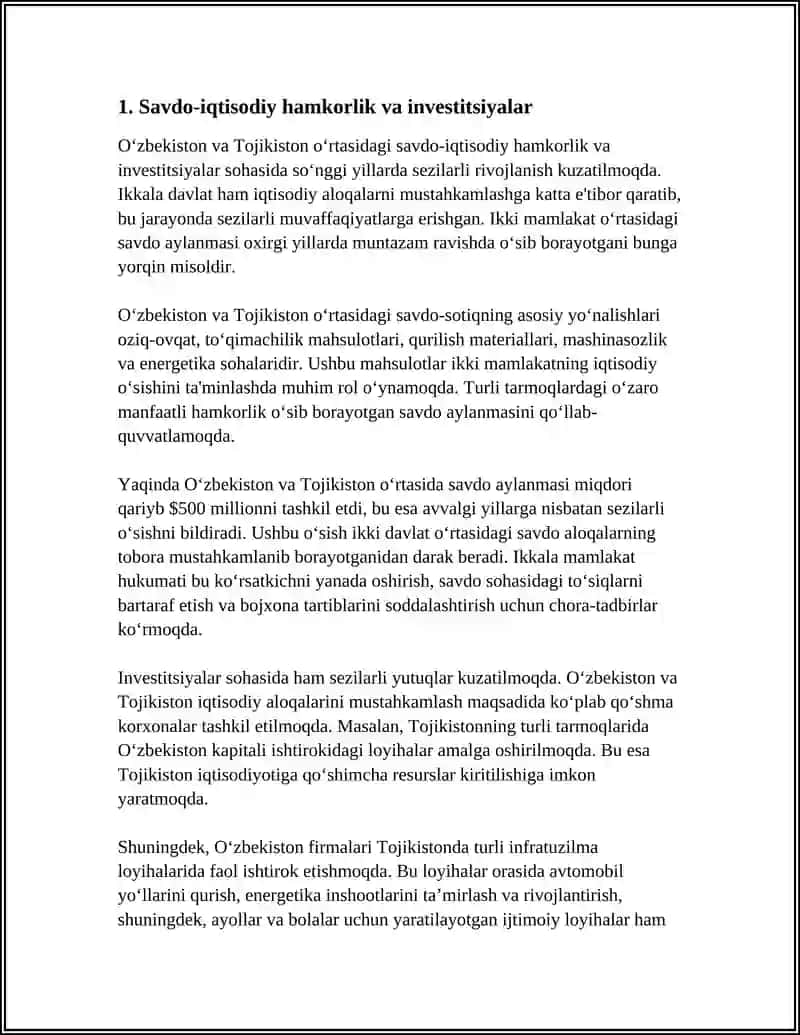 Savdo-iqtisodiy hamkorlik va investitsiyalar 3